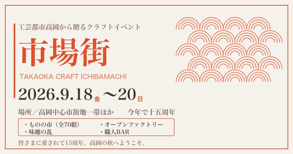 高岡の中心市街地で開かれる市場街2026の案内図