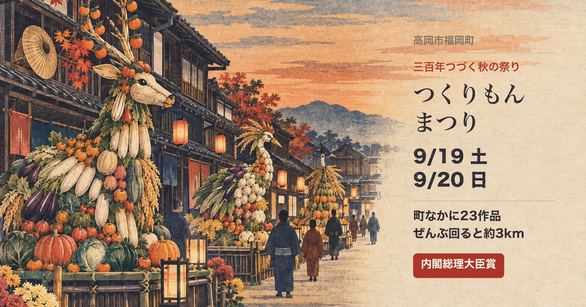 2026年9月19日・20日にひらかれる福岡町つくりもんまつりの案内図