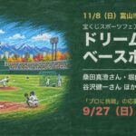 ドリーム・ベースボール 11月8日 富山市民球場 桑田真澄さん 堀内恒夫さん 谷沢健一さん