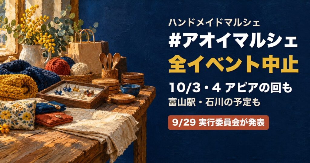#アオイマルシェ 全イベント中止 アイキャッチ