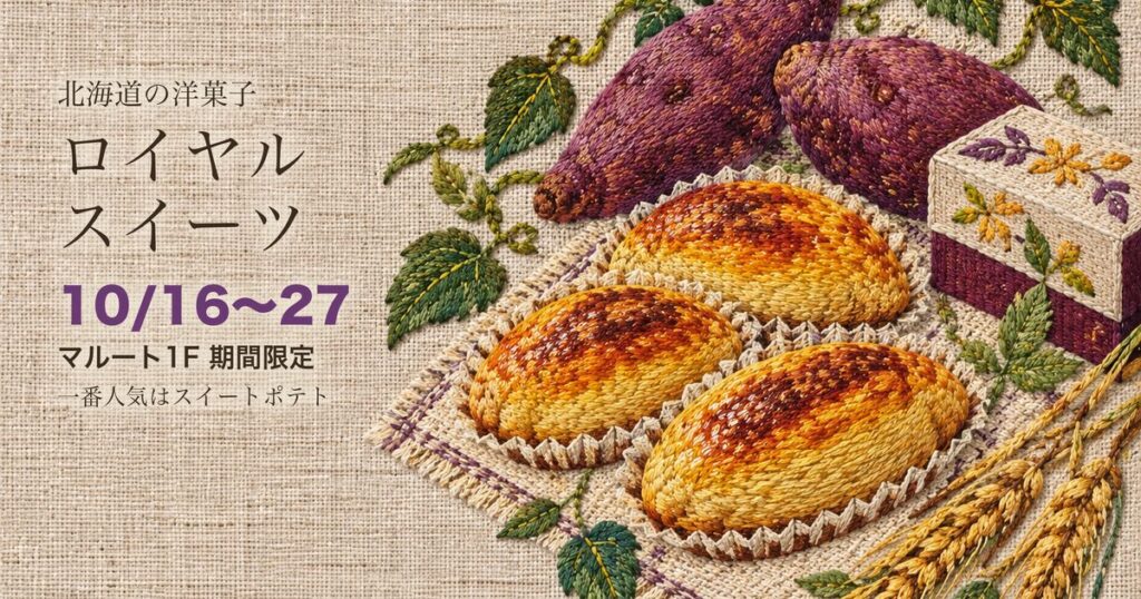 ロイヤルスイーツ マルート 期間限定出店 アイキャッチ（イラストはイメージ）