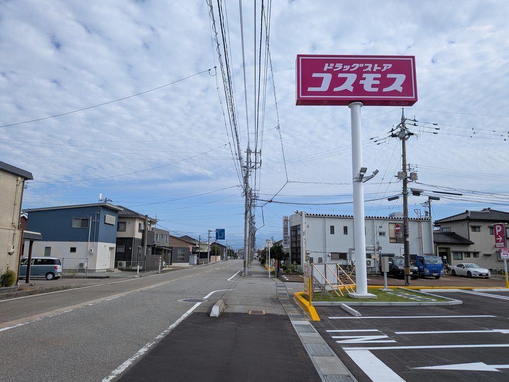 ドラッグストアコスモス安養坊店前面道路