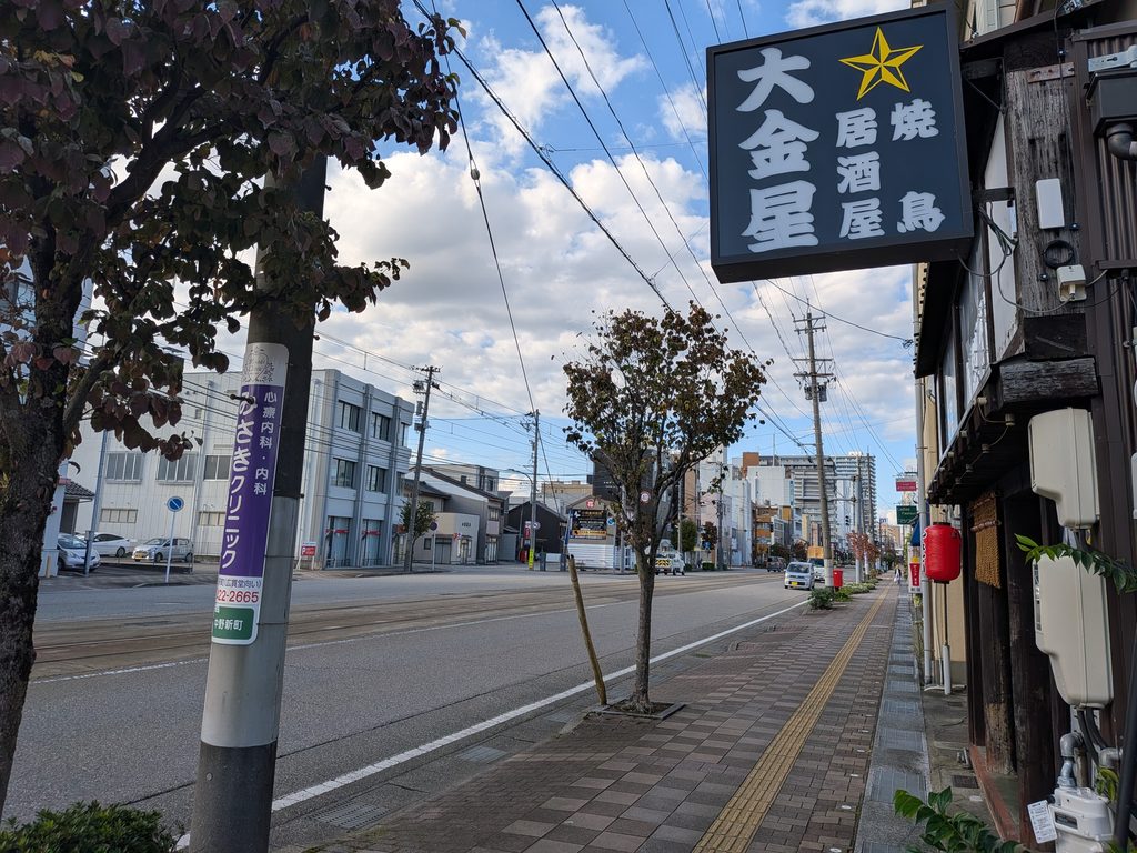 焼鳥居酒屋 大金星前面道路2
